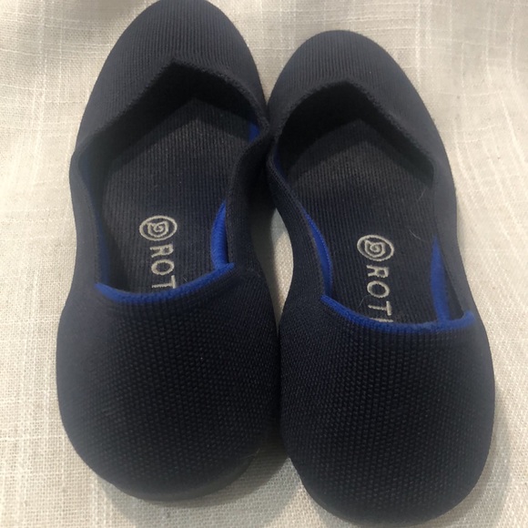 Rothy’s The Flat Round Toe Size 9 Navy Solid - Picture 3 of 10
